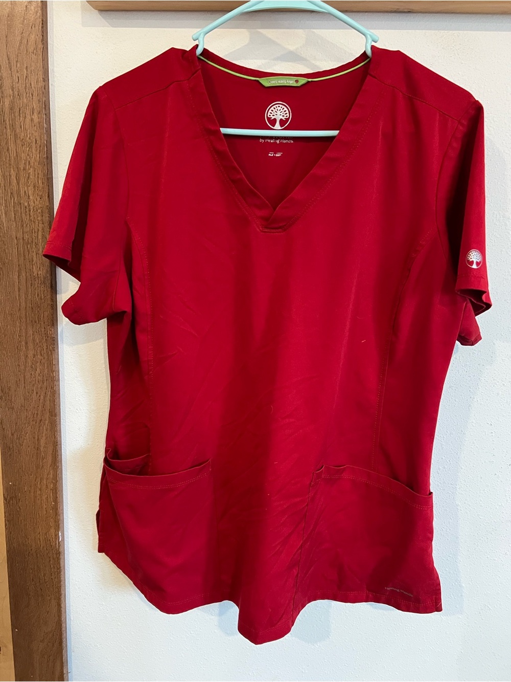 Healing Hands SET Women’s V-Neck Red Medical Scrub set